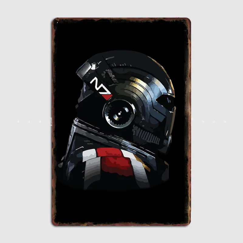 Retro Poster Gaming - Classical Retro N7 Commander Shepard Mass