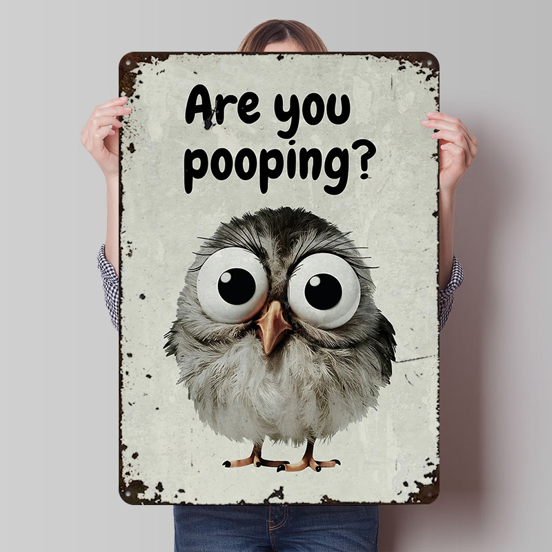 Retro Poster Gaming - Funny Owl Bathroom Meme Poster Customized
