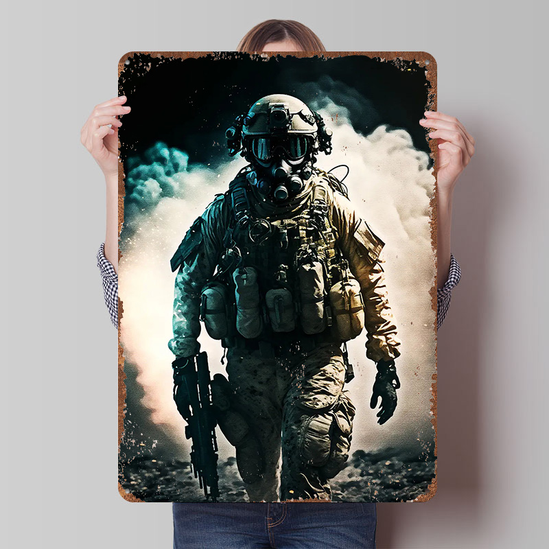 Retro Poster Gaming - Troops Hunter Metal Poster Customized Wall