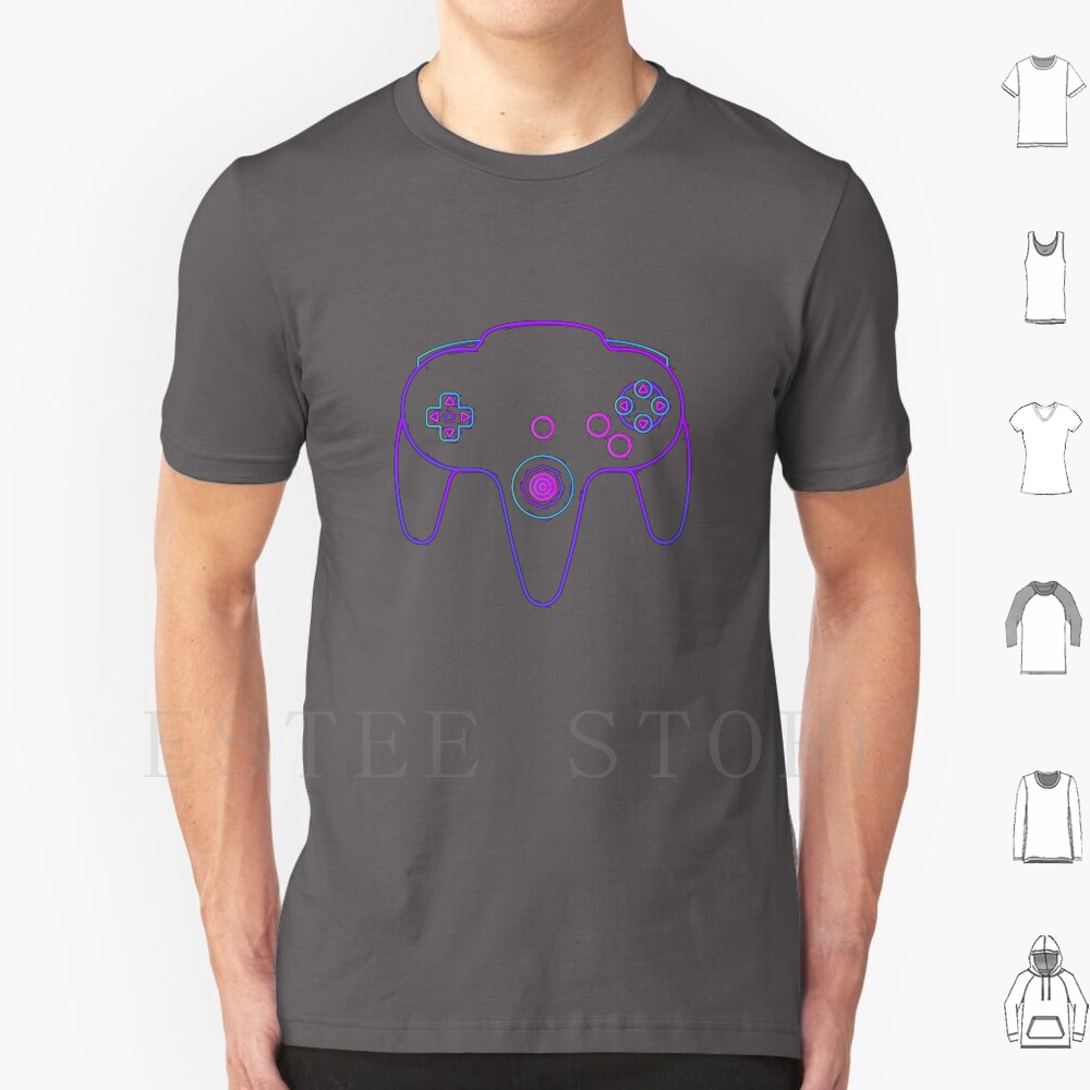 Retro Gaming N64 - Neon Controller N64 T Shirt Men