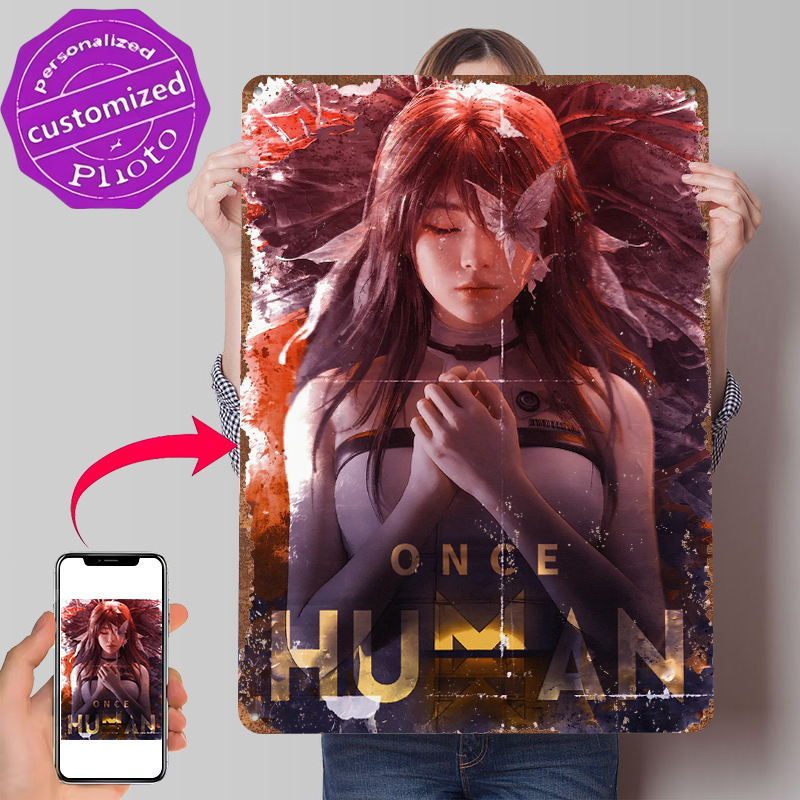 Retro Poster Gaming - Once Human Digital Art Tin Poster