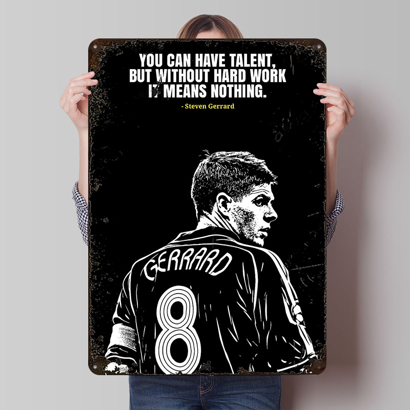 Steven Gerrard Quote Metal Pos - Retro Poster Gaming recension och pris
