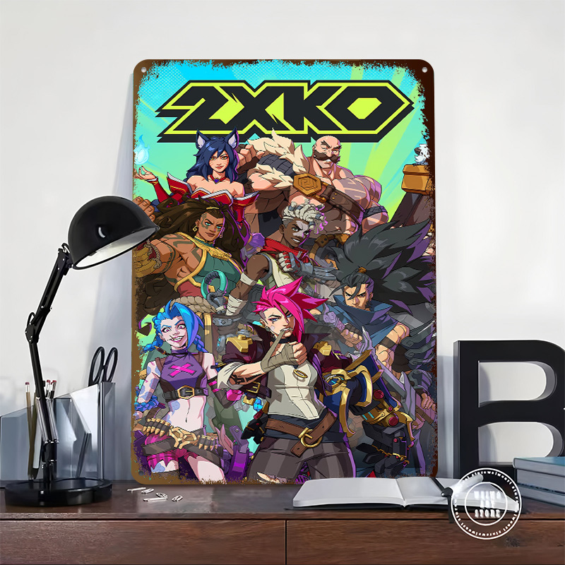 2XKO Fighting Game Art Tinplat - Retro Poster Gaming recension och pris