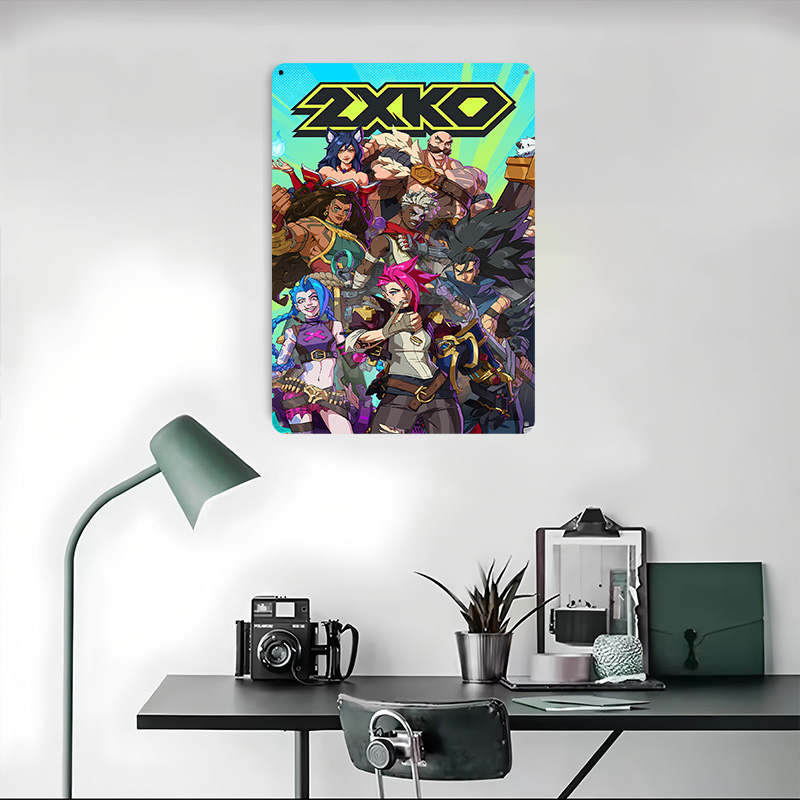 2XKO Fighting Game Art Tinplat - Retro Poster Gaming recension och pris