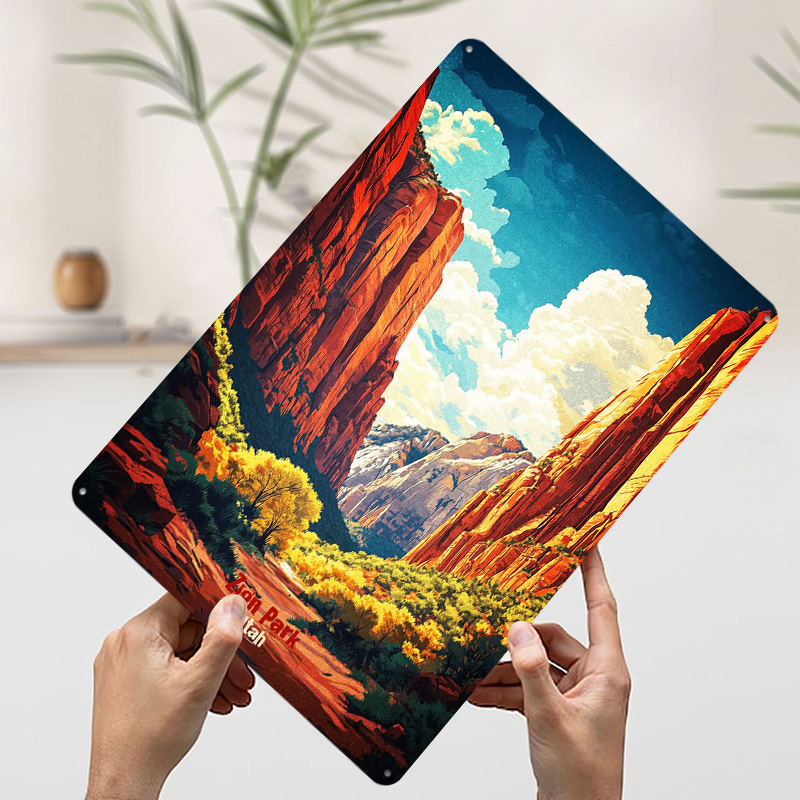 Zion National Park Art Printed - Retro Poster Gaming recension och pris