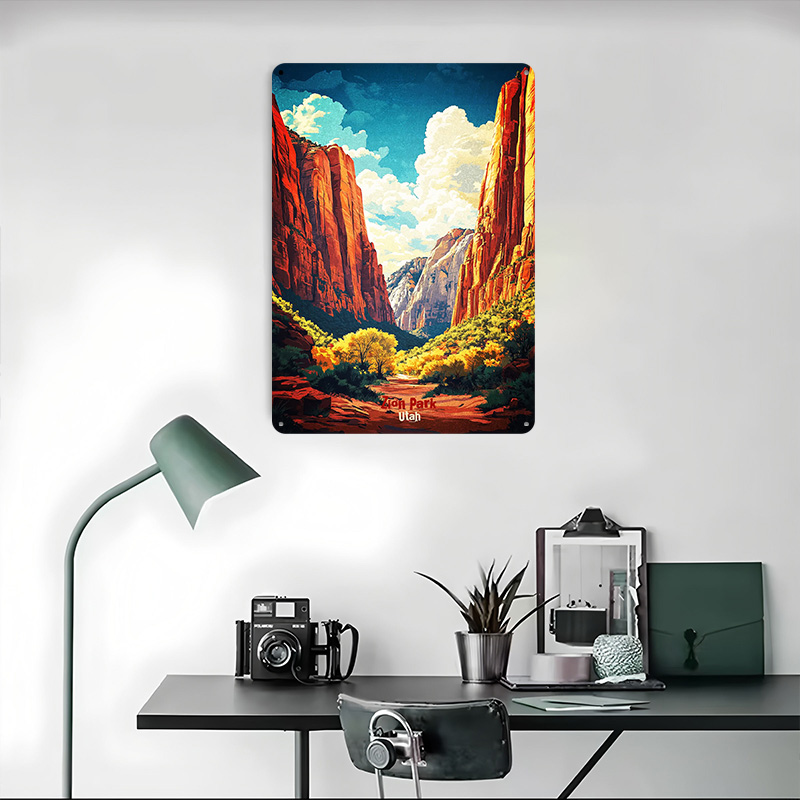 Zion National Park Art Printed - Retro Poster Gaming recension och pris