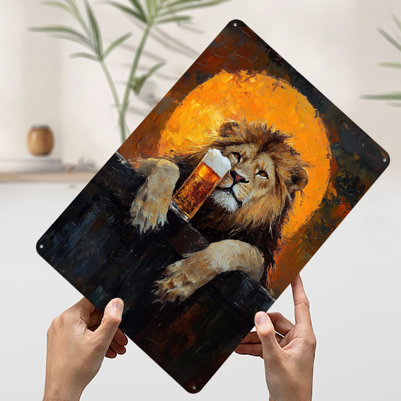 Lion With Beer Poster Customiz - Retro Poster Gaming recension och pris