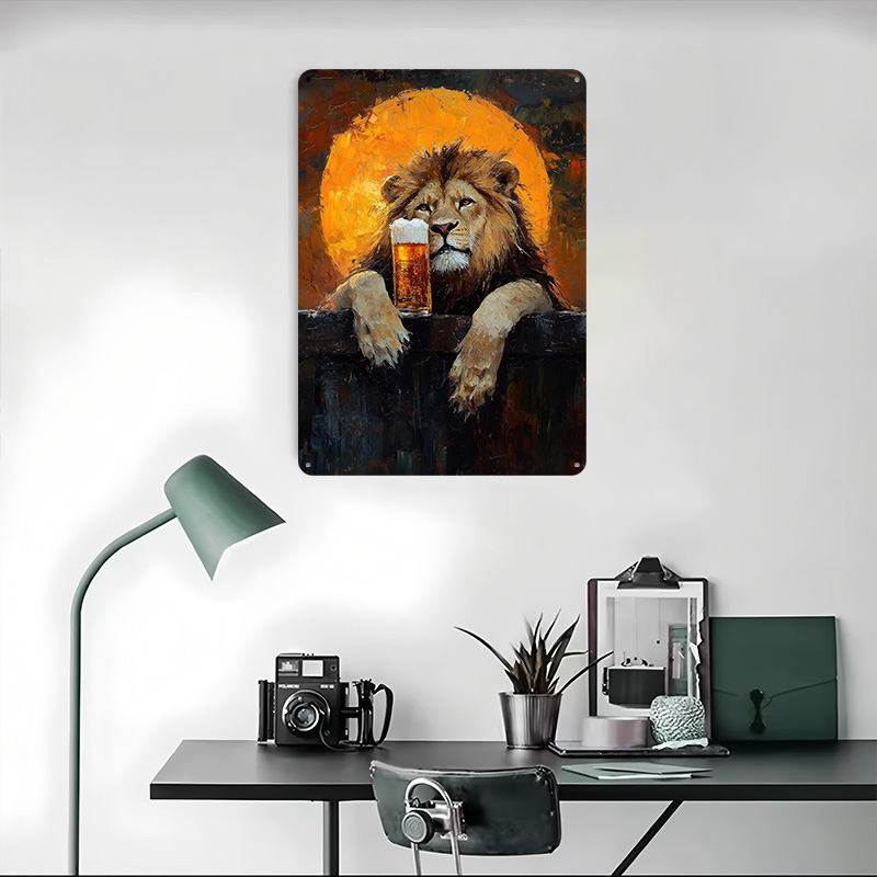 Lion With Beer Poster Customiz - Retro Poster Gaming recension och pris