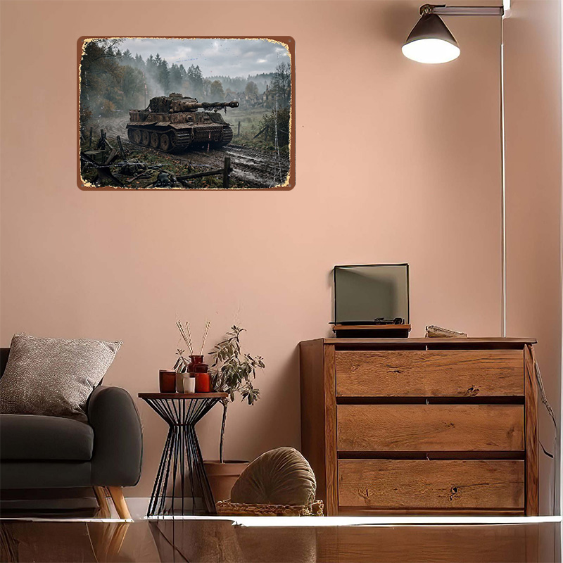 Tiger Tank in Muddy Landscape  - Retro Poster Gaming recension och pris