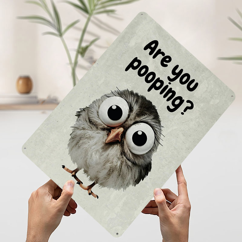 Funny Owl Bathroom Meme Poster - Retro Poster Gaming recension och pris